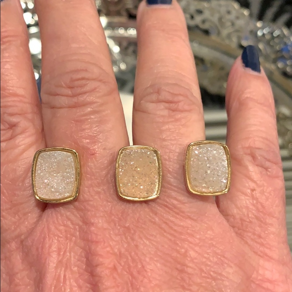 Dara Ettinger - 2 finger ring - 3 druzy stones